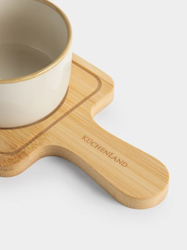 Набор для закусок, на подставке, молочный, Bamboo, image-2