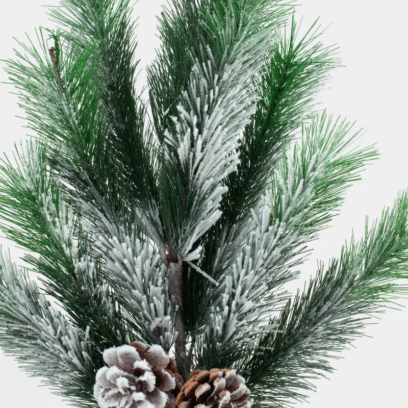 Ветка декоративная, 95 см, Заснеженная хвоя, Snowy decor, image-1