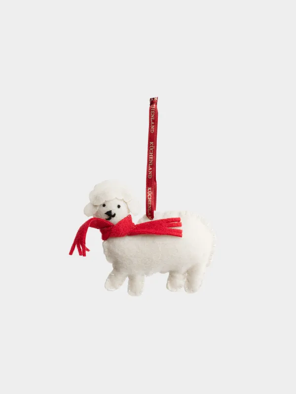 Игрушка елочная, 7х8 см, Овечка с шарфом, Figure cute, image-0