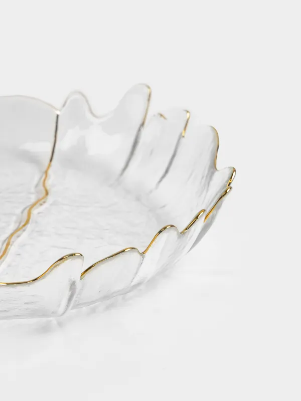 Блюдо, 22х23х5 см, с золотистым кантом, Wave gold, image-1