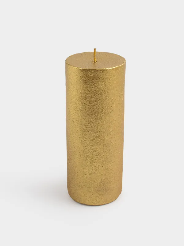 Свеча, 6х15 см, цилиндрическая, золотистая, Олень, Deer candle, image-1