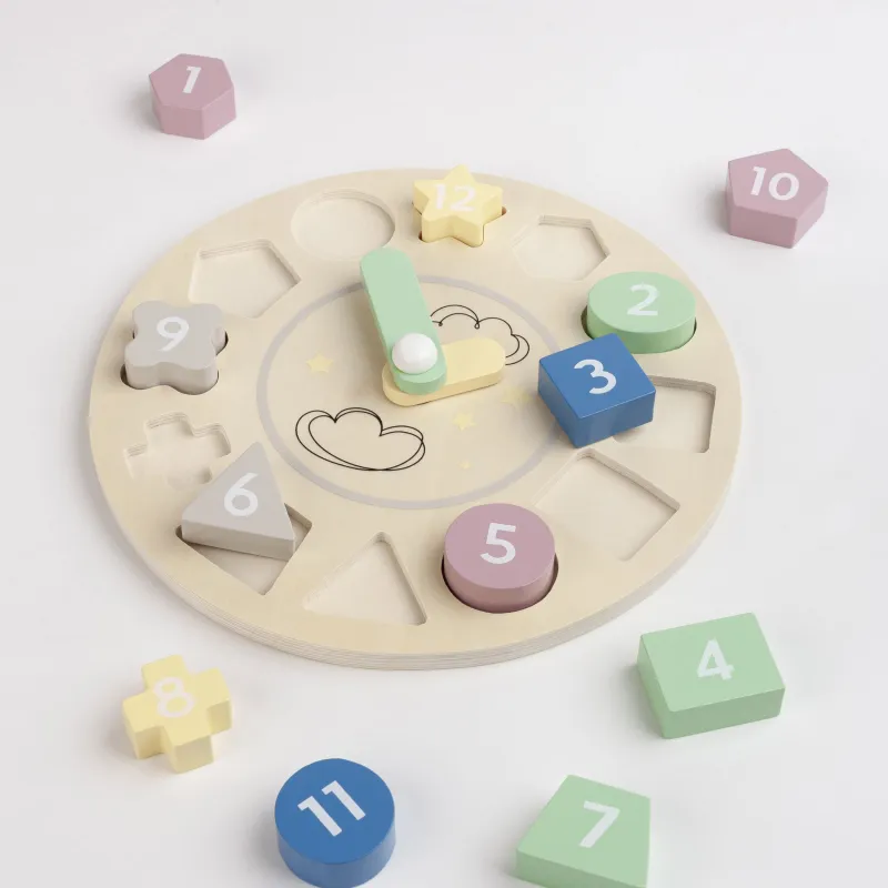 Игрушка-сортер, 22 см, развивающая, дерево, Часы, Kiddy, image-2