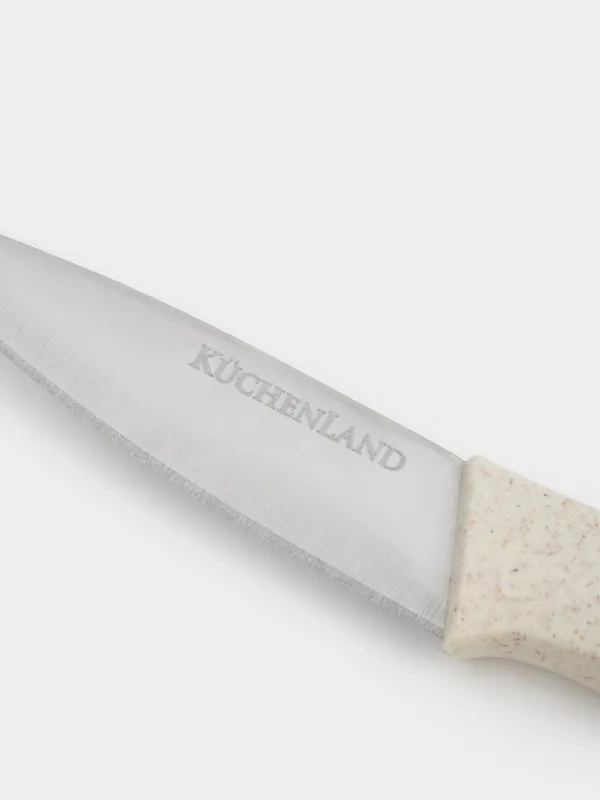 Нож для чистки овощей, 9 см, с чехлом, сталь/пластик, бежевый, в крапинку, Soft speckled, image-3