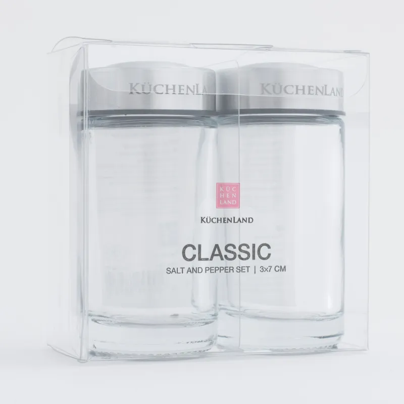 Набор для соли и перца, 7 см, стекло/сталь, Classic, image-5