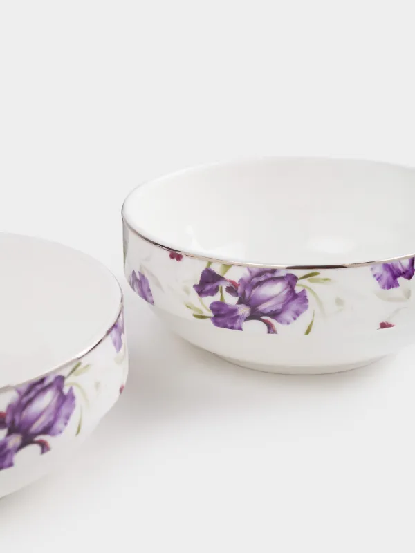 Пиала, 12х5 см, 2 шт, фарфор F, с серебристым кантом, Ирис, Antarctica Flowers, image-2