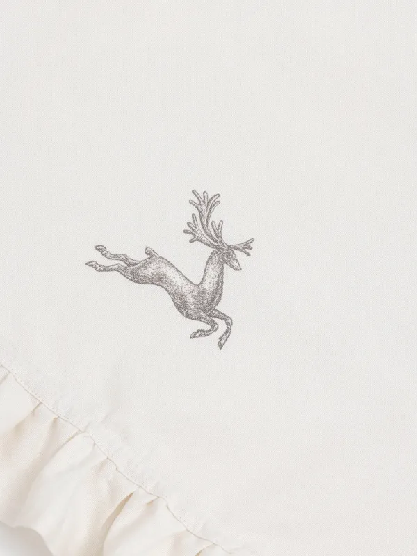 Полотенце кухонное, 40х60 см, со сборкой, хлопок, молочное, Олень, Woodland story, image-1