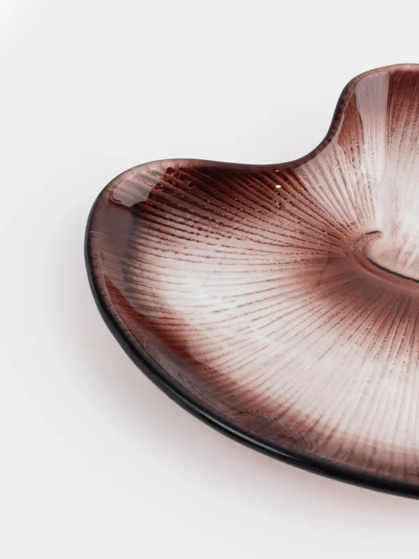 Блюдо декоративное, 20х17х3 см, стекло, коричневое, Гриб, Fungi, image-4