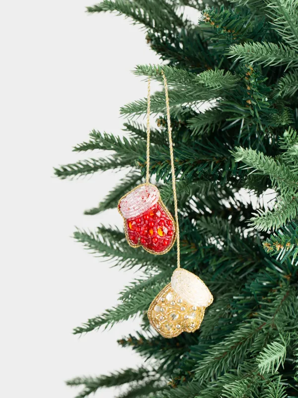 Игрушка елочная, 5 см, Варежки, Beads figure, image-3