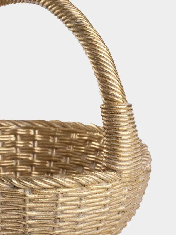 Ваза декоративная, 21х19 см, Ежик на корзине, Hedgehog gold, image-4