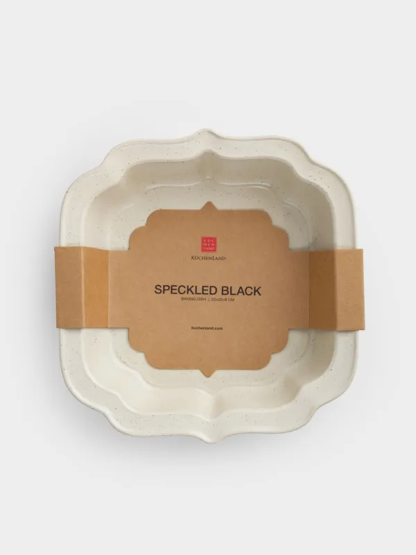 Форма для запекания, 22х20x6 см, керамика, фигурная, молочная, Speckled black, image-6