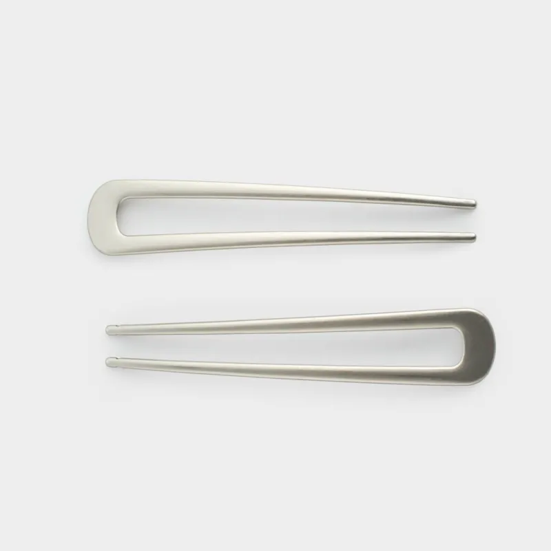 Шпилька для волос, 9 см, 2 шт, металл, серебристая, Hairstyle