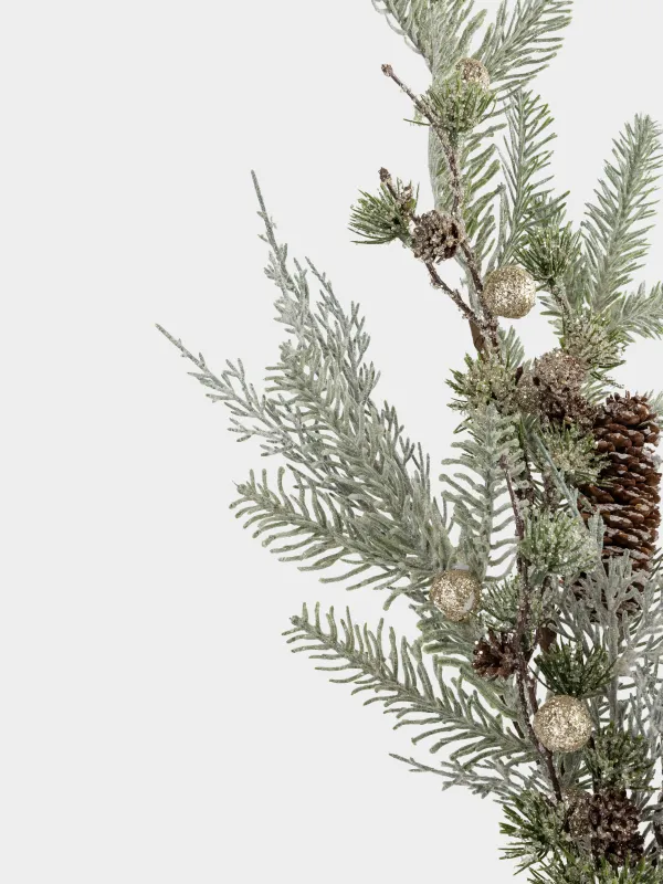 Ветка декоративная, 83 см, пластик/полиэстер, Ягоды шампань и шишки, Conifer champagne, image-3