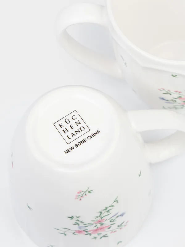 Кружка, 380 мл, 2 шт, фарфор N, белая, Нежные цветы, El floria, image-5