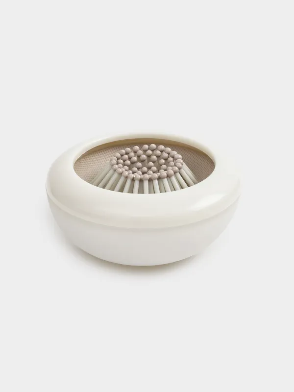 Расческа массажная для волос, 6 см, пластик/резина, дорожная, бежевая, Travel color, image-2