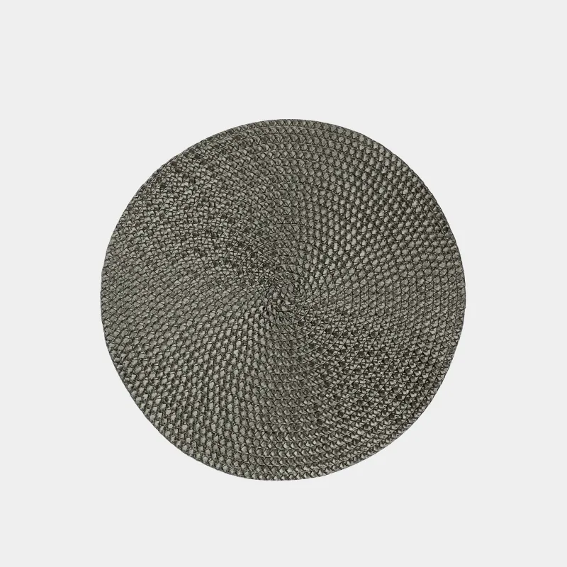 Салфетка под приборы, 38 см, полипропилен/ПЭТ, круглая, темно-зеленая, Circle braid