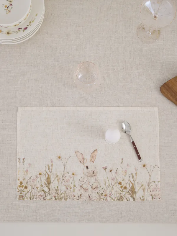 Салфетка под приборы, 30х45 см, Bunny in flowers, image-3