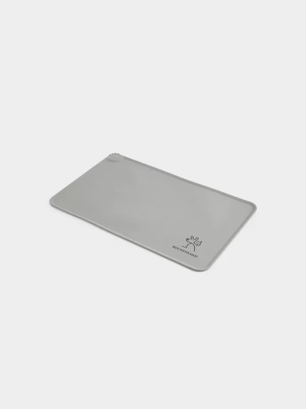 Коврик под миску для животных, 48х30 см, силикон, серо-бежевый, Favorite pet, image-1