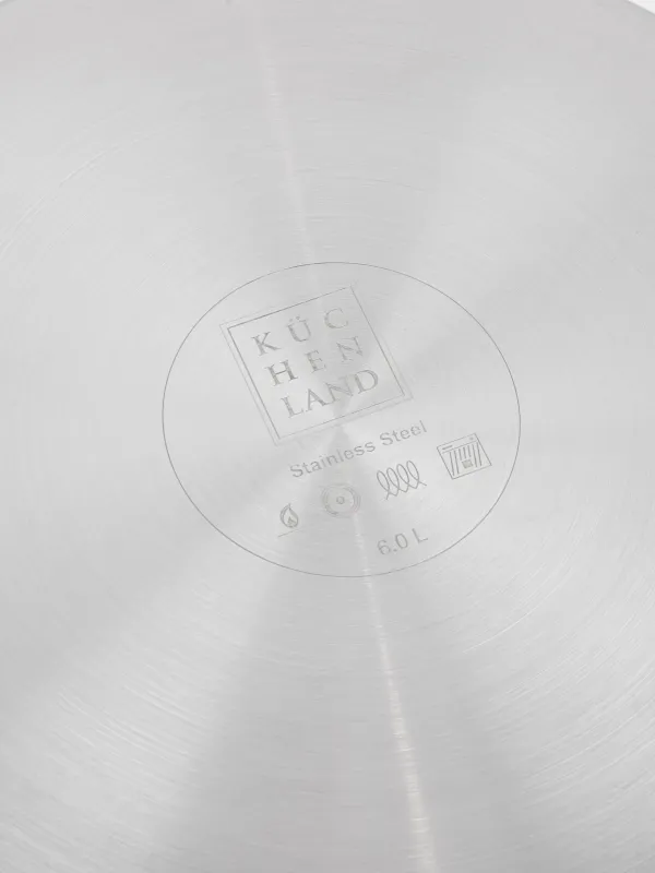 Кастрюля, 24 см, 6 л, с крышкой, сталь/стекло, Egoist lite, image-5