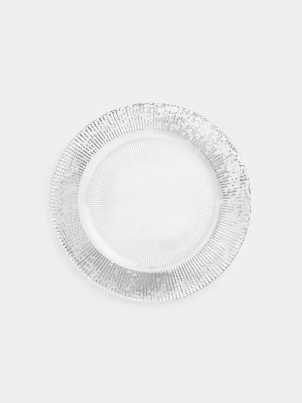 Тарелка подстановочная, 33 см, стекло Р, с серебристыми блестками, Ribby, image-0