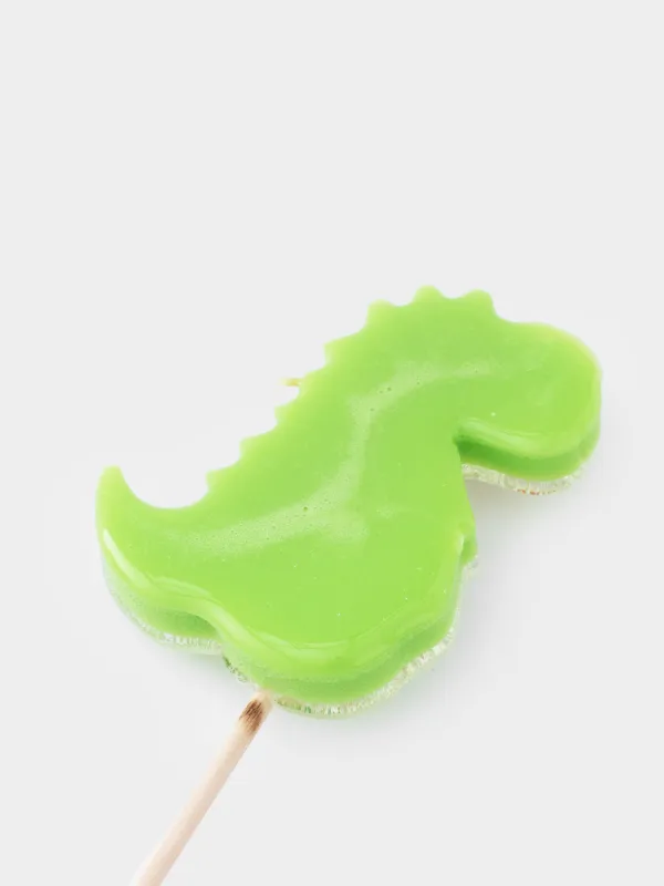Леденец, 40 гр, погремушка, на палочке, изомальт, зеленый, Динозавр, Dino, image-2