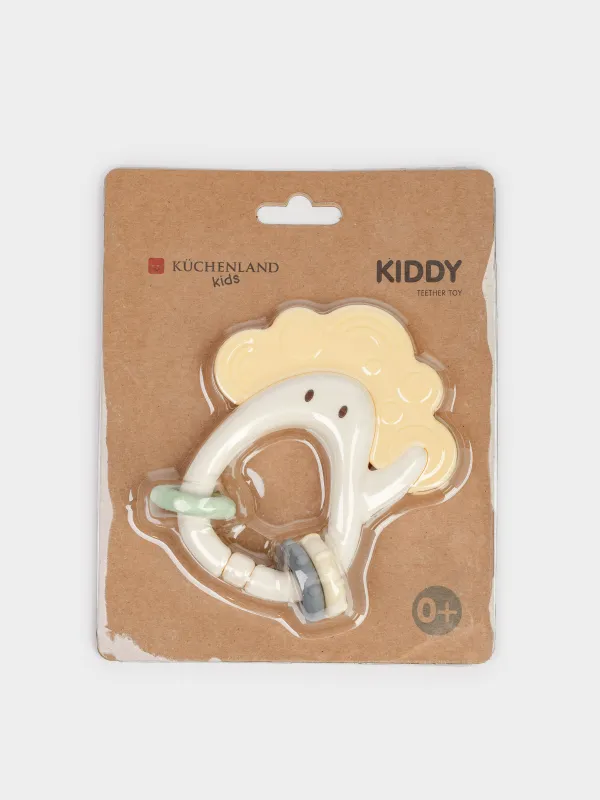 Игрушка-прорезыватель, 3 подвески, на кольце, силикон/пластик, бежевая, Kiddy, image-5