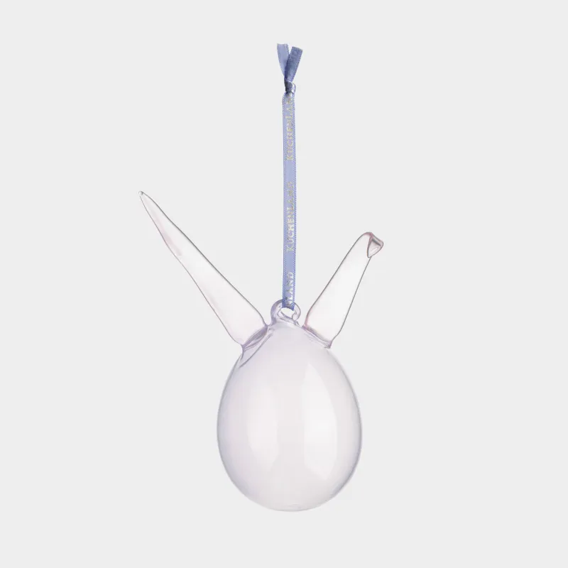 Подвеска декоративная, 9х14 см, стекло, фиолетовая, Пасхальное яйцо с ушами, Flora Easter