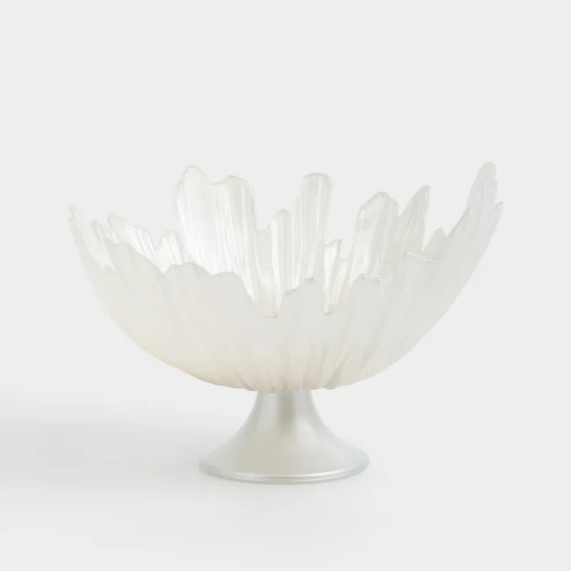 Ваза для фруктов, 26х17 см, на ножке, стекло Р, молочная/шампань, Verge