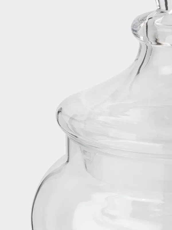 Конфетница, 17х26 см, 1,4 л, на ножке, с крышкой, стекло, Clear, image-4