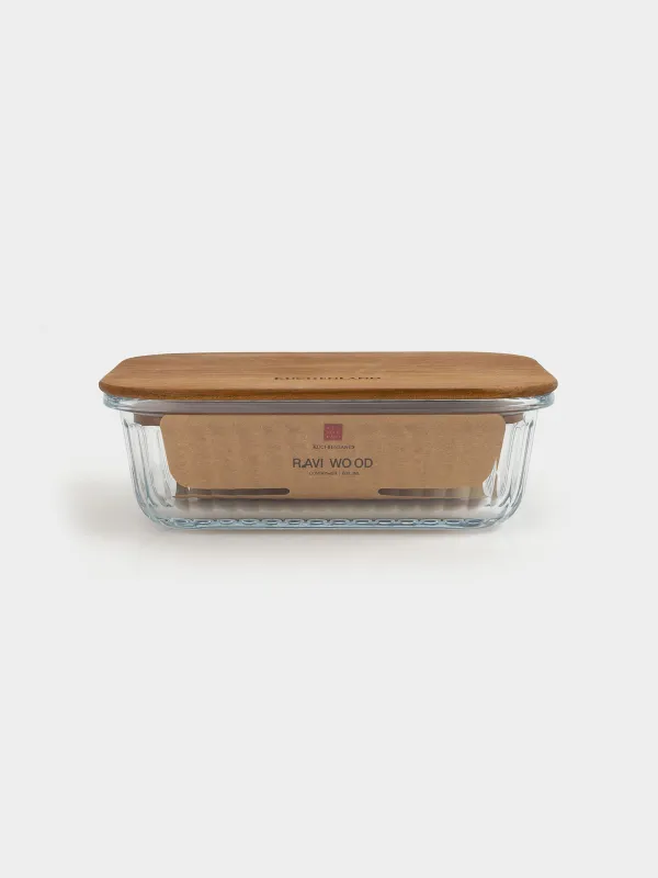 Контейнер, 640 мл, стекло Т/дерево, прямоугольный, Ravi wood, image-8