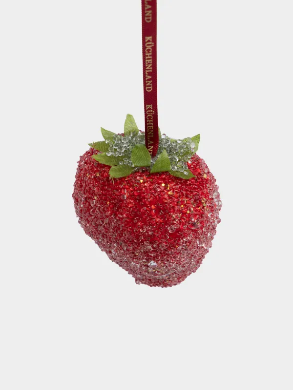 Игрушка елочная, 8х6 см, Клубника, Fruits, image-1
