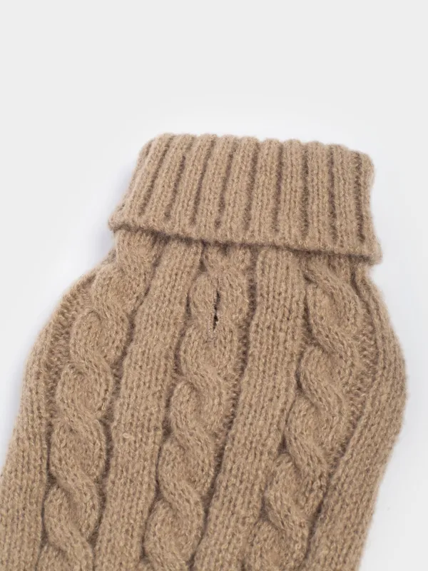 Свитер для животных, 25 см, р. XS, полиэстер, коричневый, Косички, Fashion pet, image-2