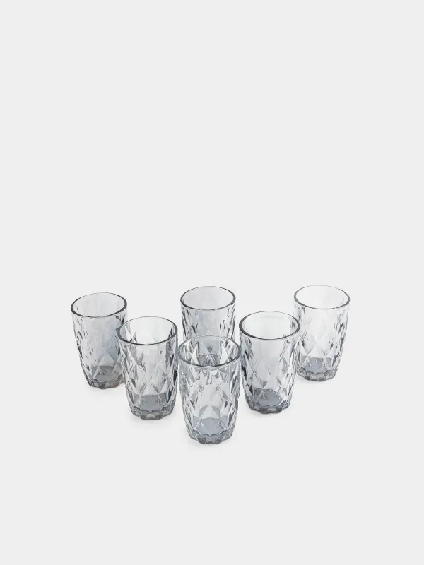 Стакан, 12 см, 340 мл, 6 шт, стекло Р, серый, Rhomb color, image-1