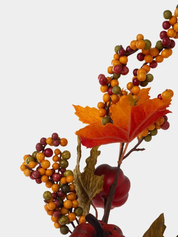 Ветка декоративная, 55 см, пеноплат/пластик, Тыквы с ягодами и листьями, Forest symphony decor, image-1