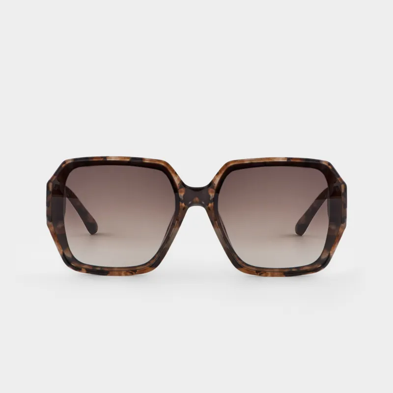 Очки солнцезащитные, пластик, квадратные, черепаховые, Geometric