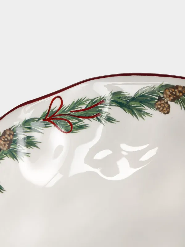 Ваза для фруктов, 26x12 см, на ножке, Нарядная елка, Christmas tree, image-4