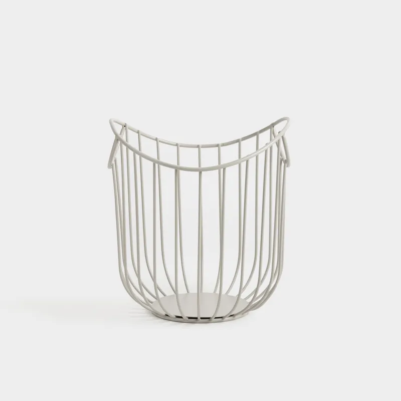 Корзина для фруктов, 18х20 см, металл, серо-бежевая, Twist beige