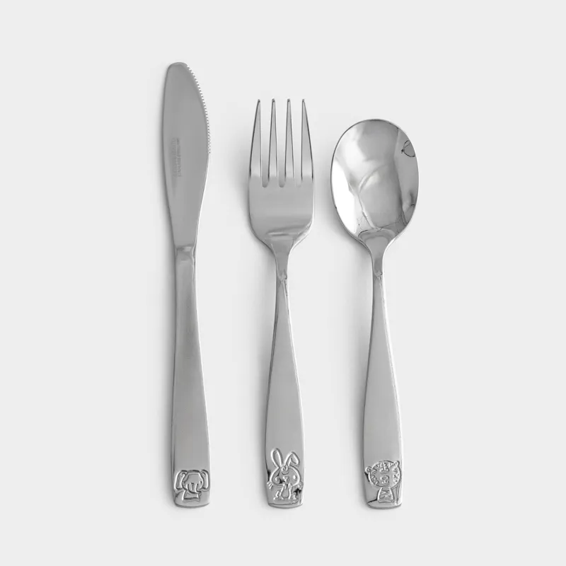 Столовые приборы, детские, 1 перс, 3 пр, сталь, Животный мир, Zoo
