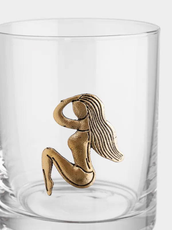 Стакан для виски, 10 см, 340 мл, стекло/металл, золотистый, Дева, Zodiac, image-1