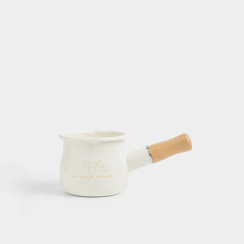 Турка, 550 мл, металл эмалированный/дерево, молочная, Enjoy the moment, Nostalgia