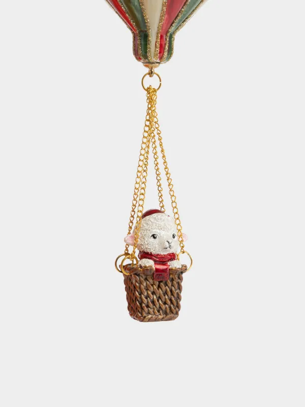 Игрушка елочная, 20 см, Овечка на воздушном шаре, Figure christmas, image-2