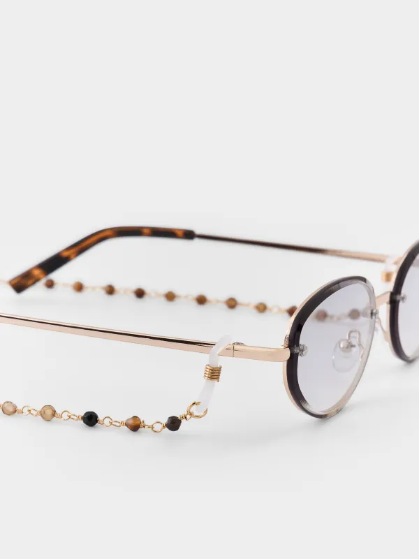 Цепочка для очков, 68 см, металл, янтарная, Бусины, Baroque, image-2