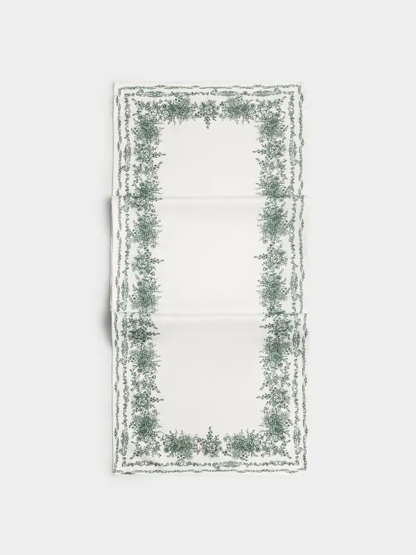 Дорожка настольная, 40х160 см, Цветы и еловые ветви, Whisper lace