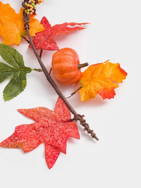 Ветка-гирлянда декоративная, 1,1 м, пенопласт/пластик, Тыквы и листья, Forest symphony decor, image-2