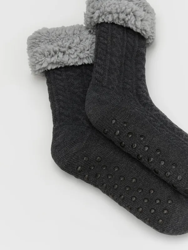 Носки мужские, акрил/шерпа, Knitted soft, image-2