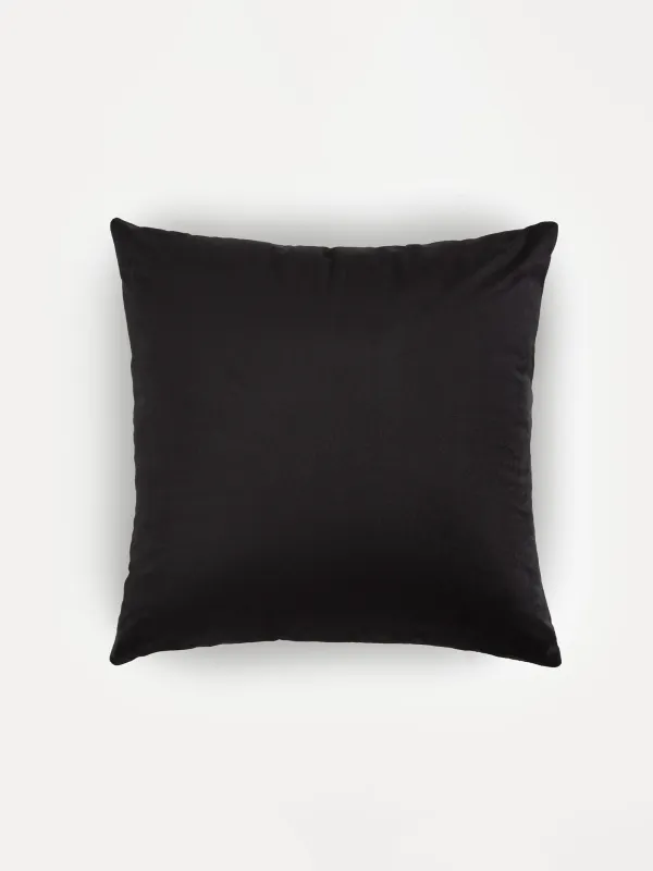 Подушка декоративная, 45х45 см, жаккард/вельвет, черная, Золотистые линии, Abstract, image-1