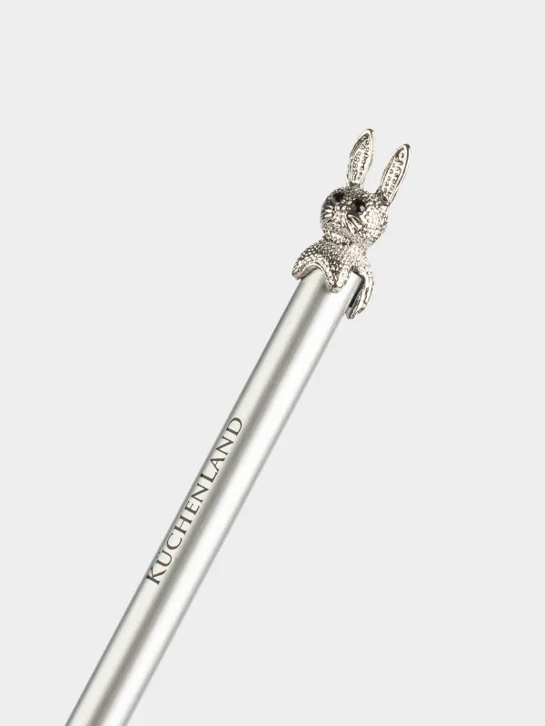 Карандаш, 18 см, чернографитный, с фигуркой, серебристый, Заяц, Draw, image-2