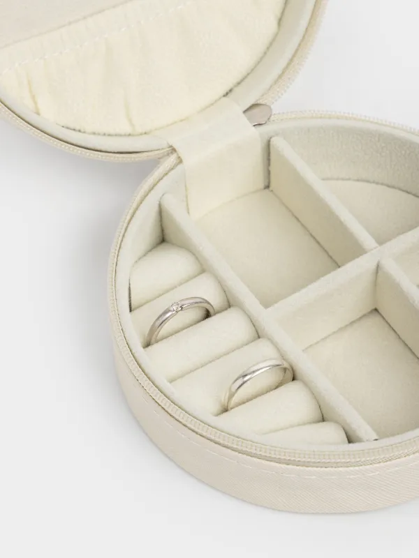 Шкатулка для украшений, 10 см, искусственная кожа, молочная, Premiere small, image-3