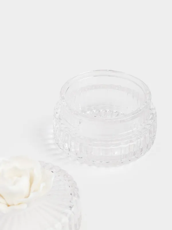 Емкость для хранения, 8х8 см 100 мл, стекло/фарфор P, Цветок, Rose, image-3