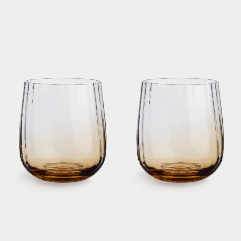 Стакан, 10 см, 460 мл, 2 шт, стекло, коричневый градиент, Felino