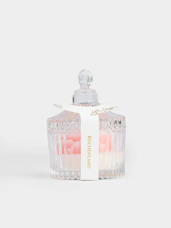 Свеча ароматическая, 6х9 см, в подсвечнике, с крышкой, стекло, Blue Bell, Роза, Rose, image-5